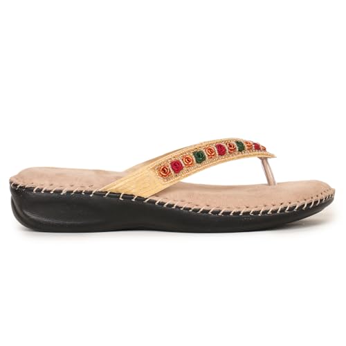 Image of TRASE Orthopedic Comfortable Footwear for Women | Stylish V Strap Chappal with Soft Cushioned Footbed | Perfect Slippers for Woman Daily Use
