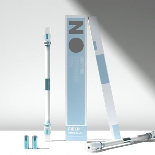 Rotating Pen, Gradient White-Blue, Rotating Pen for Beginners, Game Makeup Pen, Smooth Rolling Makeup Pen, Great for Learning Rotation