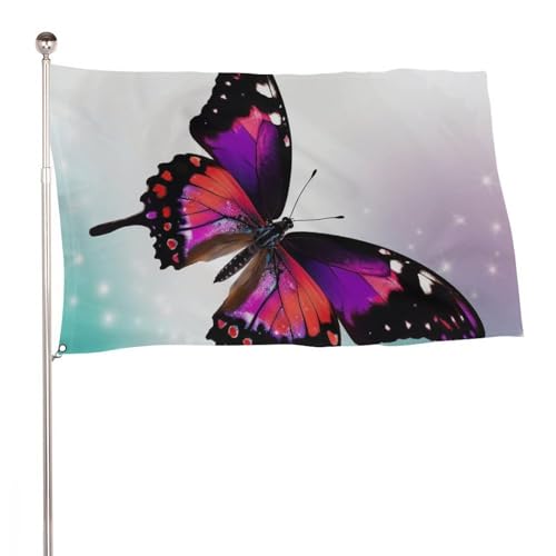 Drapeau de jardin papillon anti-déchirure à oeillets métalliques pour extérieur