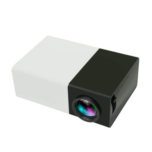 Xyamzhnn HWJ YG300 400LM Mini portátil de Cine en casa proyector LED con Mando a Distancia, Soporte HDMI, AV, SD, USB Interfaces, (Incorporado en la batería de Litio 1300mAh) (Negro)