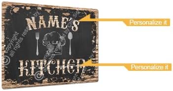 Miniatura 3 de Jenna de la cocina Chic Sign rústico Shabby Estilo clásico Retro Cocina Bar Pub Café tienda pared decoración