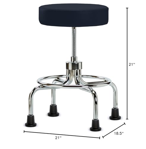 Image of Perch Retro Exam Stool with Glides, 18.5 inch-24 inch, Imperial Fabric