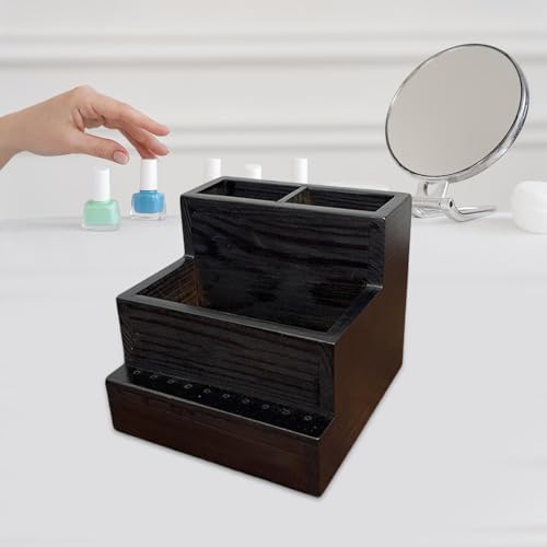 Caja organizadora para herramientas de manicura de madera miniatura 2