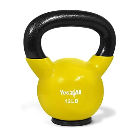 Yes4All Vinyl Coated Kettlebell With Protective Rubber Base Cover