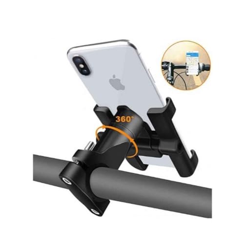 Image of Universal Bicycle Phone Mount Holder, Adjustable Handlebar Clamp, Black (C1 USB)