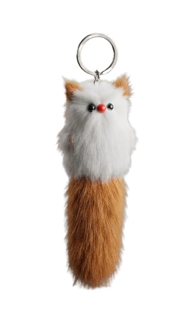 Soft Plush Cat Shaped Keychain Bag Charm Furry Animal Key Ring Multicolor for Kids Girls Adults Backpack - Pack of 1 | THE ERICSSON ENTERPRISES-image-44