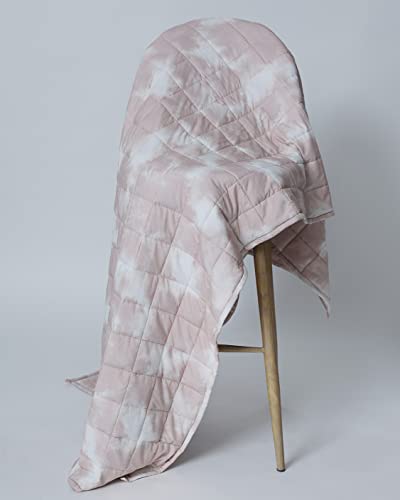 Tucked In | All Season Blanket | Dusty Pink dye - Cotton Weighted Blanket | Cotton Material Filled with High Density Glass Beads | Anxiety Blanket | Standard Size (50" x 75")