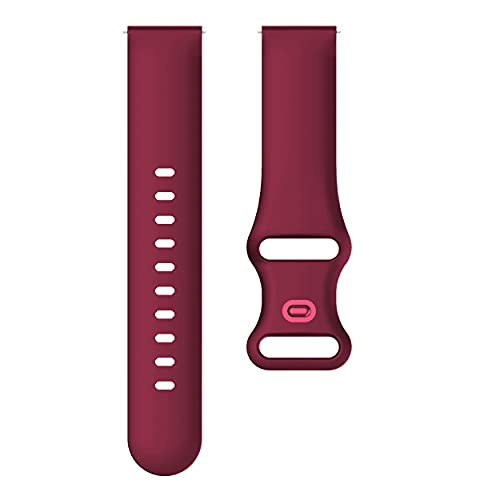 TOOLAIK Compatible with Samsung Active 2 Watch Band 40mm /44mm,Active Watch Band 40mm, 20mm Silicone Watch Bands for Women Men,for Samsung Galaxy Watch Band 42mm/Galaxy Watch 3 41mm Band (Wine red) - image 3