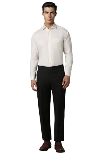 Image of Louis Philippe Men's Regular Fit Mid Rise Pants