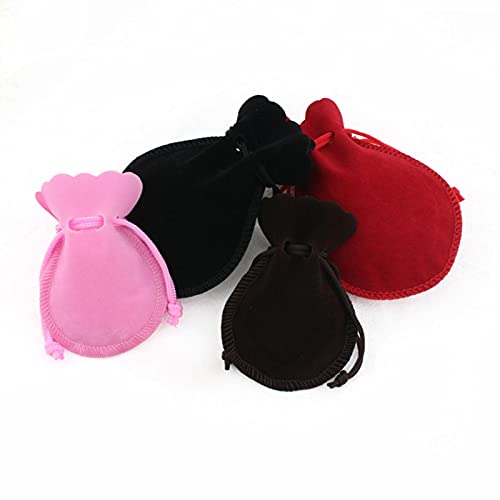 SUNULAN Drawstring Gift Bags,50 Pcs/Lot Jewelry Pouch Velvet Packing Bag Drawstring Gift Bag-red,7x9cm(Yellow,7x9cm)3