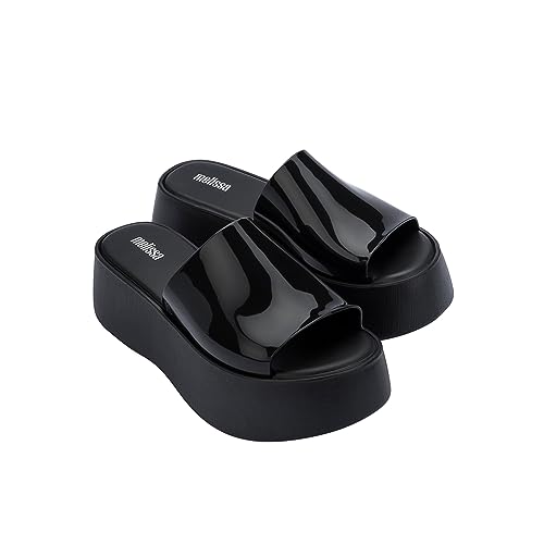 Melissa Becky Platform Slides for Women - Cushioned and Comfortable Chunky Platform Slip-On Sandals with Jelly Upper and Open Toe Design, Vegan2