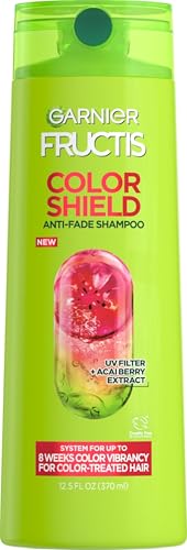 Image of Garnier Fructis Color Shield Shampoo, Fortifying Shampoo for Color Treated Hair, Works on All Types and Shades of Hair, Vegan and Paraben Free, 12.5 fl. oz. (Packaging May Vary)