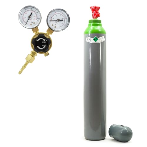 Mix Ar/CO2 Argon Gasflasche Schutzgasflasche Argon mit Druckminderer Argon - 10L 200 Bar Gefüllt + Druckminderer Mini Ar/CO2 BestSchweissen.de für Schweißgas TIG MIG MAG