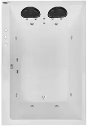 Banheira Hidromassagem Astra Double Cayman Super Luxo 180cmx120cmx52cm - 08 Jatos Acrílico P3 Com Aquecedor 110V