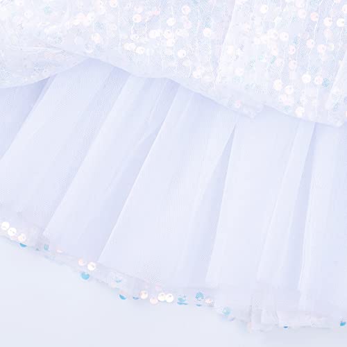 Image of KEREDA Toddler Girls Layered Tutu Skirt Sparkling Sequin Tulle Dance Skirts