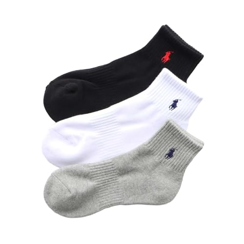 Polo Ralph Lauren 93246604/92009604/92009604 Socks Set of 3 Mens Womens Foot Pile Arch Support Multicolored 03.white/grey/black 27.0-29.0 cm