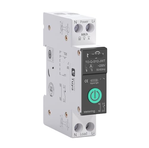 Disjoncteur avec mesure 1P 50A SY2 connecté sur rail DIN