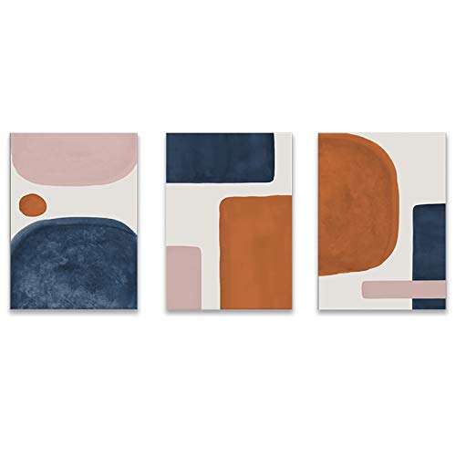 Mid Century Wall Art Modern Canvas Prints Art Abstract Wall Decor Minimalist Geometric Wall Art Boho Pictures Wall Decor Unframed Mid Century Modern Decor Wall Art for Bedroom Wall Decoration