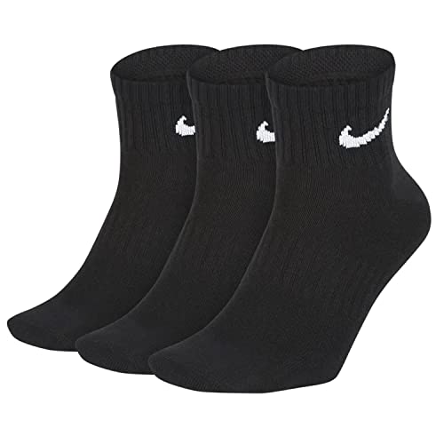 Nike Unisex Everyday Lightweight Ankle Socken, Black/White, XL EU