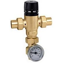 Caleffi 521519A Mixing Cal 3-Way Thermostatic Mixing Valve, Low-Lead Brass with Adaptor