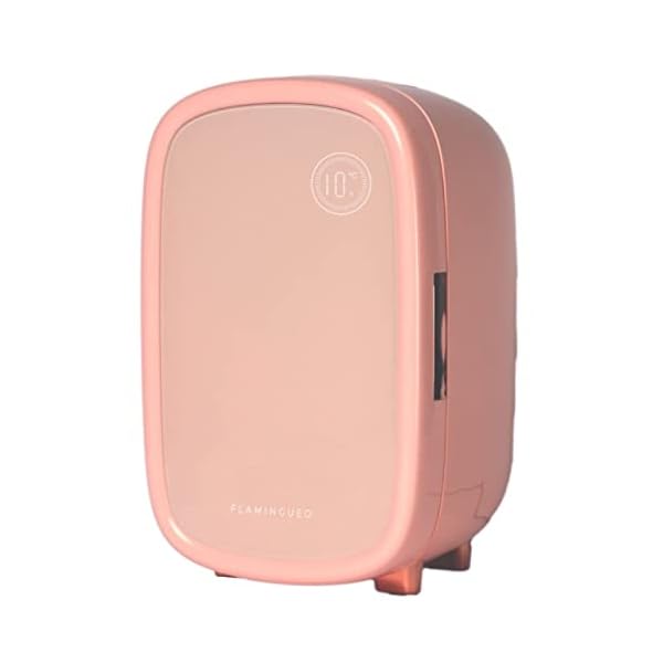 Flamingueo Mini Frigo Cosmeticos Mini-koelkast, 12 l, binnenverlichting, kleine draagbare koelkast, koelfunctie, elektrische mini-koelkast, cosmeticakoelkast, mini-koelkast voor kamer, make-up-koelkast