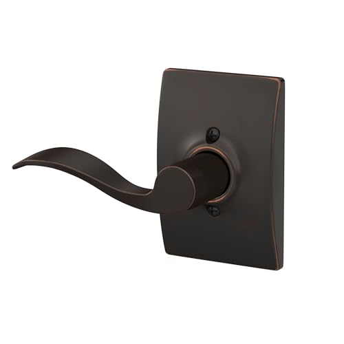 Image of Schlage Accent Lever with Century Trim Non-Turning Lock in Aged Bronze - Left Handed
