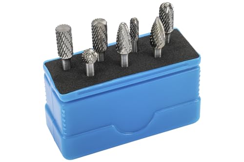 CONDOR Werkzeug 9817 | Hartmetall-Frässtift-Satz Rotationsfräser | 7-teilig | Wolfrahmstahl | ø 6 + 10 mm | Schaft 6 mm | geeignet für Holzbearbeitung, Schnitzen, Metallpolieren, Gravieren und Bohren