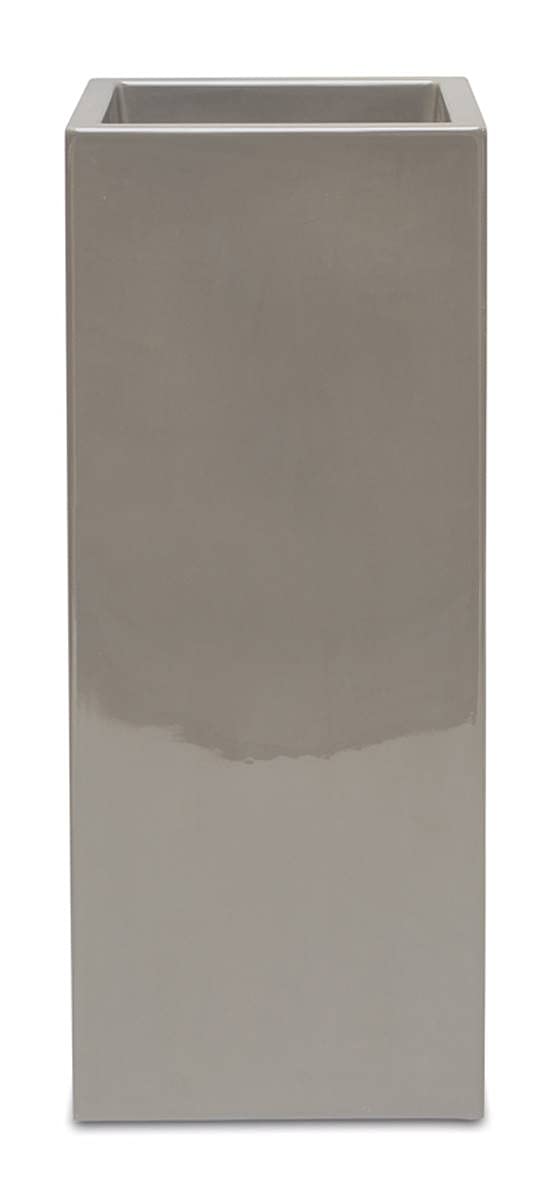 Fleur Ami – Bandeja de fibra de vidrio gelcoat 40 x 40 x 90 cm Ext. Cuadrado Alto Gris Claro - Elige Tu Altura: H 90 cm - Color: Gris Cemento