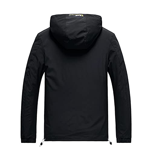 Jooffery Herren Regen Jacke mit Reißverschlusstaschen Outdoor Rain Freizeitjacke Kapuze Regenjacke Regenjacke Herren Wasserdicht Ultraleichte Dünne Faltbare Regenjacke Herren Wasserdicht Outdoorjacke Cover
