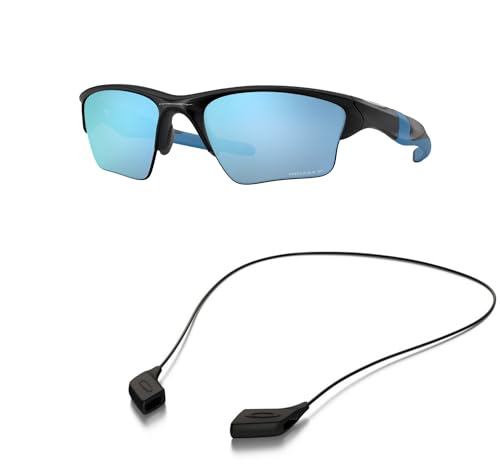 Oakley OO9154 Sunglasses Bundle: OO 9154 915467 Half Jacket 2.0 Xl Matte Black and Medium Black leash Accessory kit2