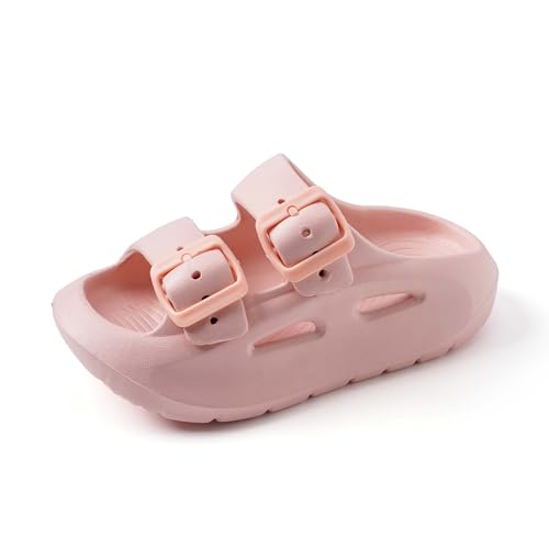 Unisex slides-sandals Children Slides Double Buckle Adjustable EVA Flat Sandals for Boys Girls Thick Bottom Fashion Slippers