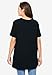 Woman Within Plus Size Perfect Short-Sleeve Shirred V-Neck Tunic - 1X, Black