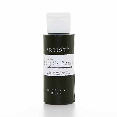 Artiste Acrylic Paint 59ml 2Oz Metallic Black Quick-Drying Professional Art Craft and Hobby Artists Paint Vibrant Colour Water-Based Paints Cover All Surfaces with Ease Ideal for Travel Artists