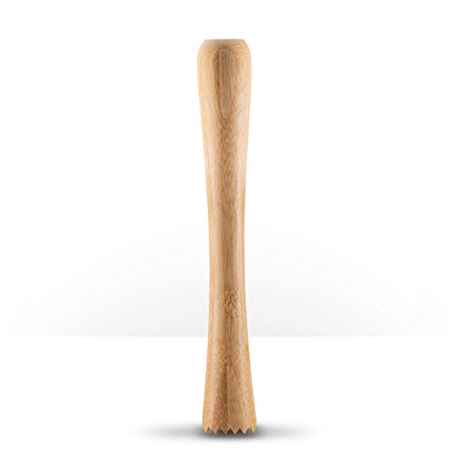 Piña Barware Professional Cocktail Muddler - 10" / 25Cm Bamboo With Toothed Muddler (One Muddler) #TOP2