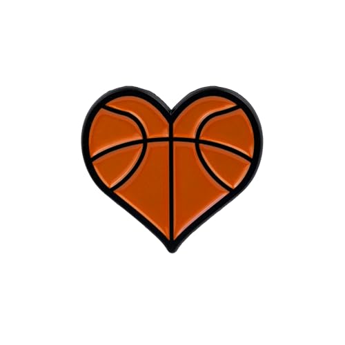 Basketball Heart Enamel Pin, Basketball Mom Pin Brooches, Sport Fan Brooch Badge, Game Day Brooch Gift For Ballgame Lover Player Coach, Sport Balls Team Lapel Badges, Team Appreciation Accessories