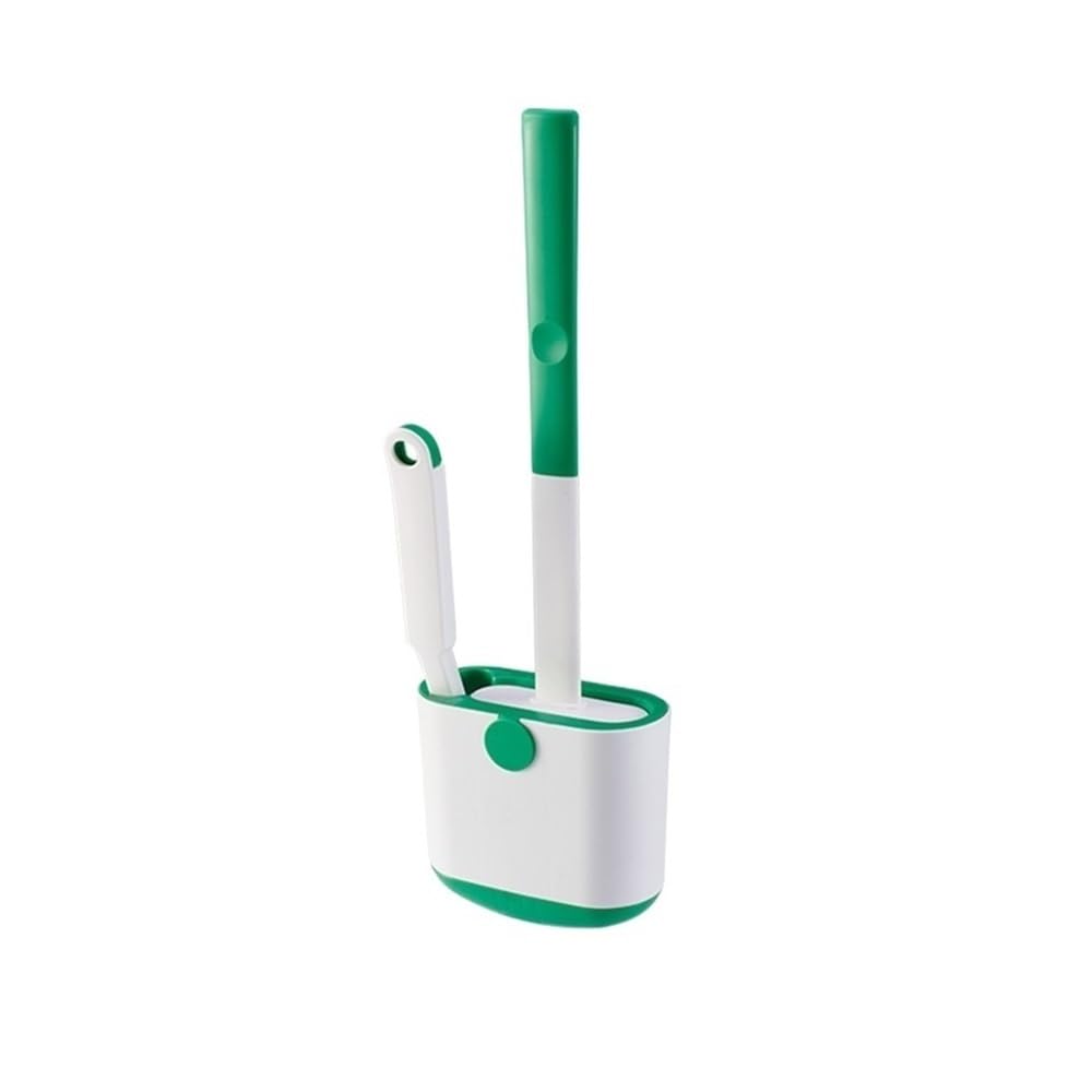Brosse de toilette murale verte pour optimiser l'espace d'une petite salle de bain moderne
