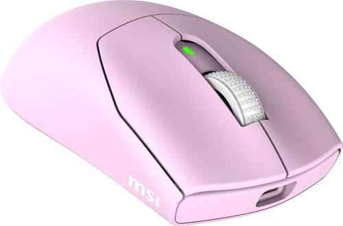 Image of msi Forge GM340 W Violet Gaming Mouse, 12800 DPI, 50M+ Clicks Micro Switch, Optical Sensor, Ergonomic Ambitextrous Hand Design, RGB Light