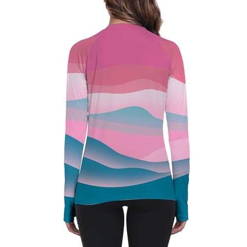 Women Rash Guard Long Sleeve UPF 50+ UV Protection Quick Dry Water and Cooling Sun Swim Shirts QYY240252