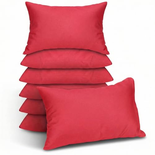 Set 6 Almohadas pequeñas Rojo 36x23 cm confort miniatura 1