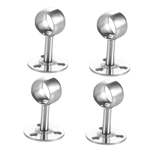 MUCKLILY 4Pcs Clothes Rod Socket Flange Holder for Shower Curtain Wardrobe and Drying Rods Easy Installation Design for Bathroom and Bedroom Use