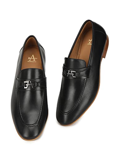 Image of Arrow Men's Wellington Black Leather Slip ON-8 UK (2FA21467Z01)