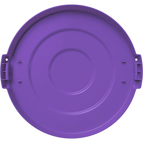 Image of SPARTA Bronco Waste Container Trash Can Lid, Round Trash Bin for Disposal, 10 Gallons, Purple, (Pack of 6)