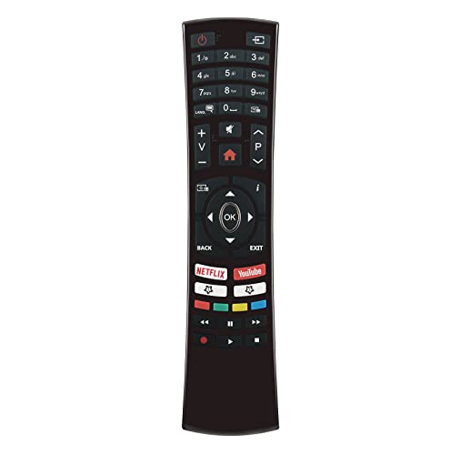 AULCMEET RC4390 Replacement Remote Control Compatible with Telefunken 4K OLED TV JT-65UBS300 D55U297N4CWH D32F289M4CWII D43U700M4CWH SOMNIA40DSTV 49DTU652 D32H289N4CWD D40U297M4CW