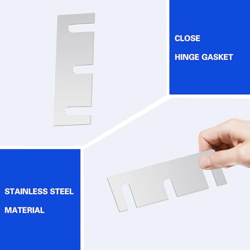 Image of 10 PCS 304 Stainless Steel Hinge Shim, Door Hinge Spacer, Repair Kit Gap Filler Plate for Reinforcement of Hinged Door Panels and Home Improvement (3.5 Inch)