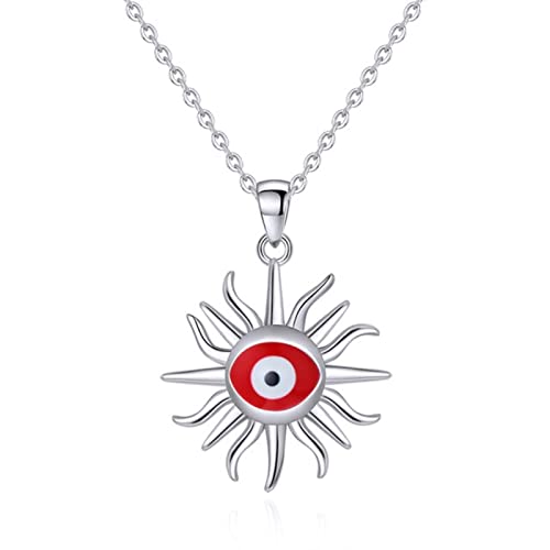 Collier mauvais œil en argent sterling 925 avec chaîne de clavicule au design vintage