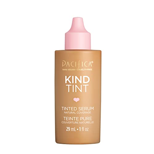 Image of Pacifica Tinted Moisturizer - Kind Tint Serum, Lightweight Hydrating Foundation with Vegan Collagen & Hyaluronic Acid for Dewy Glow, Buildable Coverage, Vegan, 1 fl oz (Shade 13)