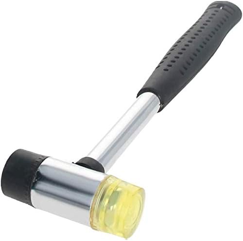 Miniatura 4 de Utoolmart Martillo de goma, martillo de doble cabeza reemplazable de 0.984 in con 2 puntas de martillo, con mango de goma antideslizante, para