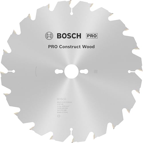 Bosch 1x PRO Construction Wood Robust Kreissägeblatt für Netz-Tischkreissägen (für Bauholz mit Mörtel und Nägeln, Holz mit Nägeln, Ø mm, Professional Zubehör Tischkreissäge)