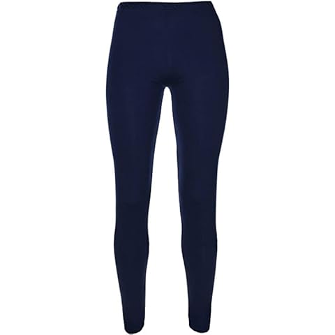 Bahob® Women's Leggings Soft Cotton Leggings for Women Full Length Skin Tight, Stretch Fit Cotton Legging Plain Pants S to XXL (M, Navy) Cover
