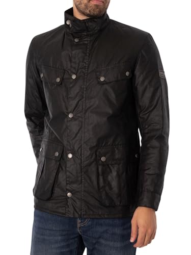 Barbour International de los Hombres Chaqueta de Cera Tourer Duke, Negro, M